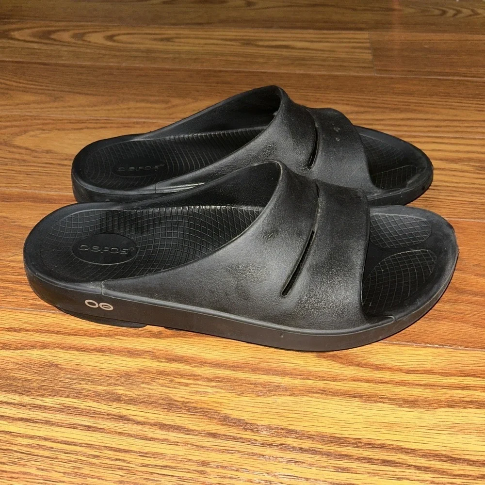 OOFOS Ooahh Slide Recovery Comfort Sport Sandal Black Unisex‎ Size M11 W13